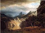 Albert Bierstadt Canvas Paintings - In Western Mountains